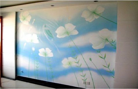  九寨沟画墙绘怎么画好白云的蓬松感？