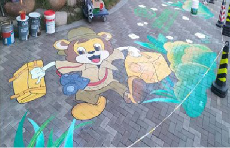  九寨沟夏季画地面彩绘会遇到的问题