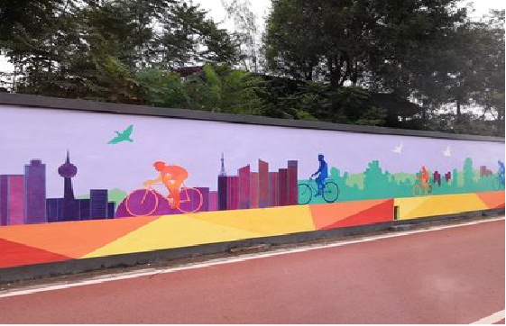  九寨沟墙体彩绘-围墙