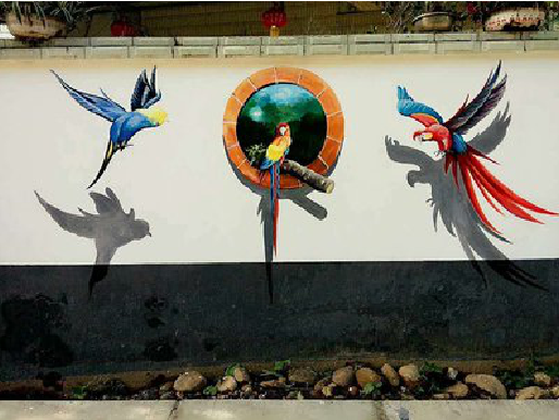  九寨沟视觉错位-3D墙绘设计