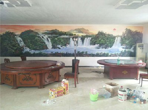  九寨沟墙绘-写实风景