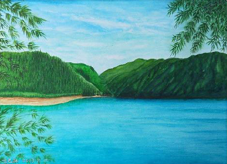  九寨沟在墙绘中，如何绘画绿水青山？